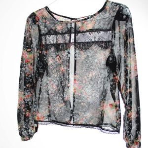 Romantic Chiffon cropped top   / Large